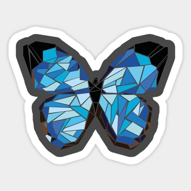 Blue butterfly Sticker by Ashtart